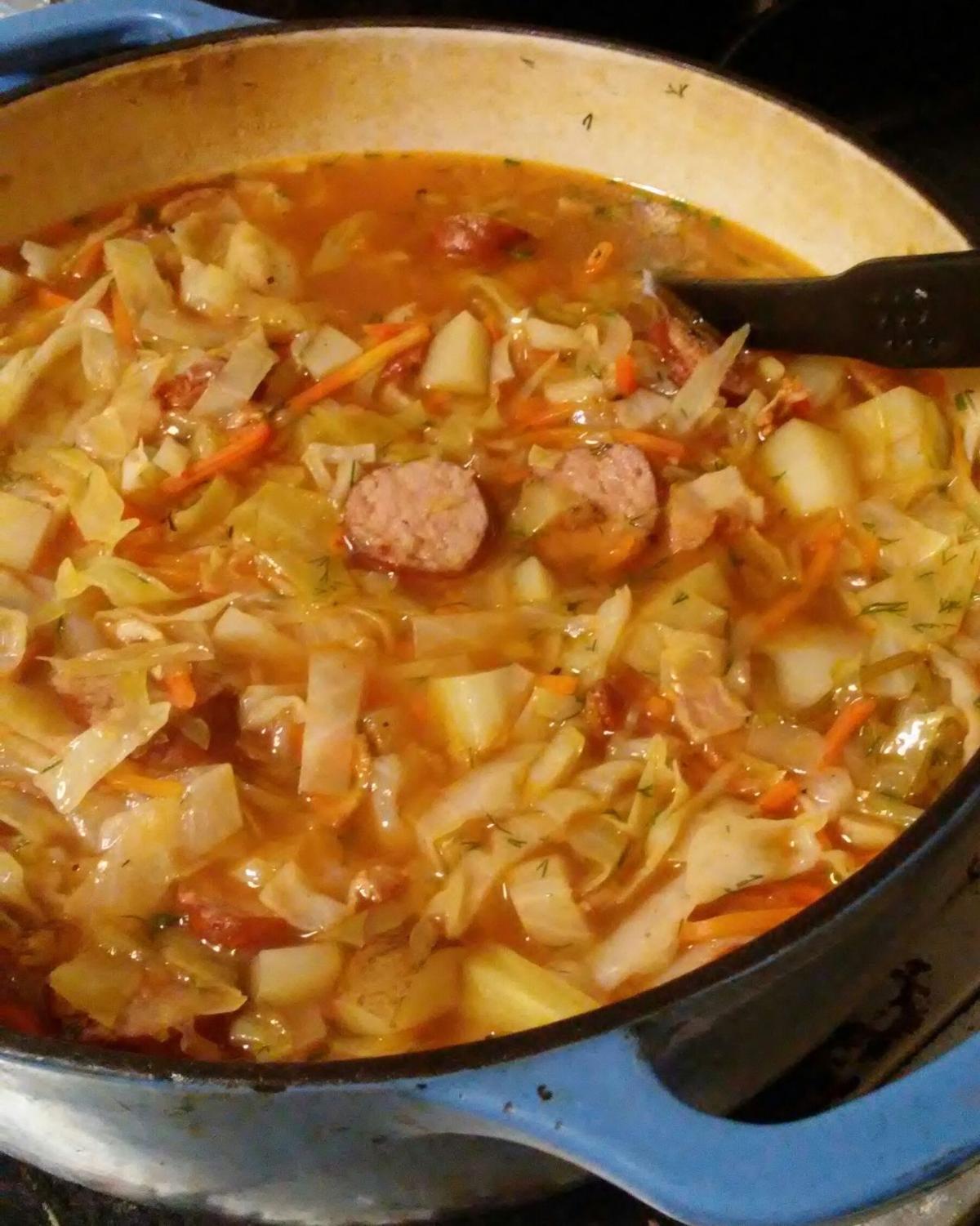 A cabbage and kielbasa soup to celebrate Casimir Pulaski | Soup Or ...