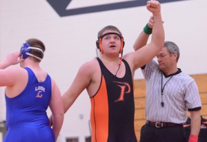 Portage and Lodi wresters at Portage Duals