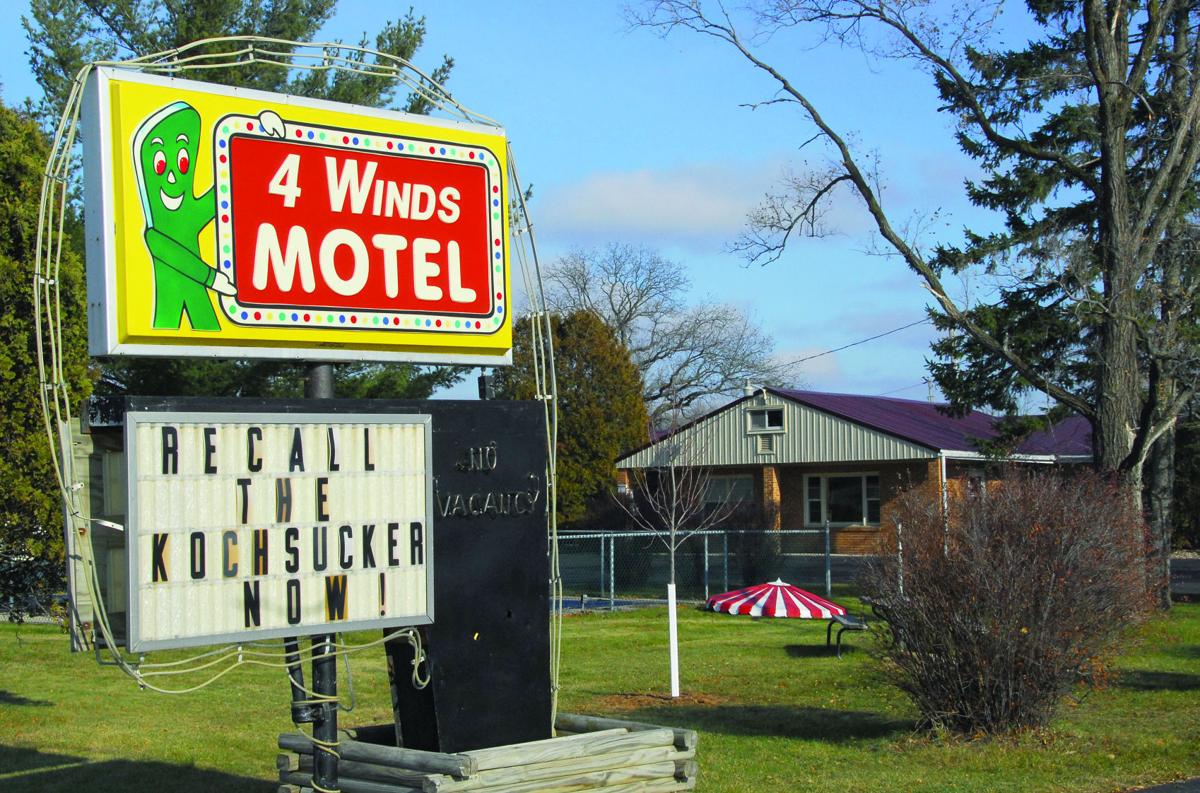 Four Winds Motel recall sign