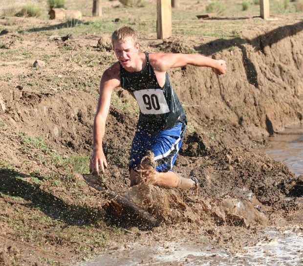 slipping in mud