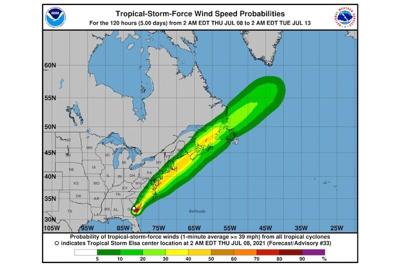 Tropical Storm Warning In Effect As Elsa Moves Up East Coast | The East ...