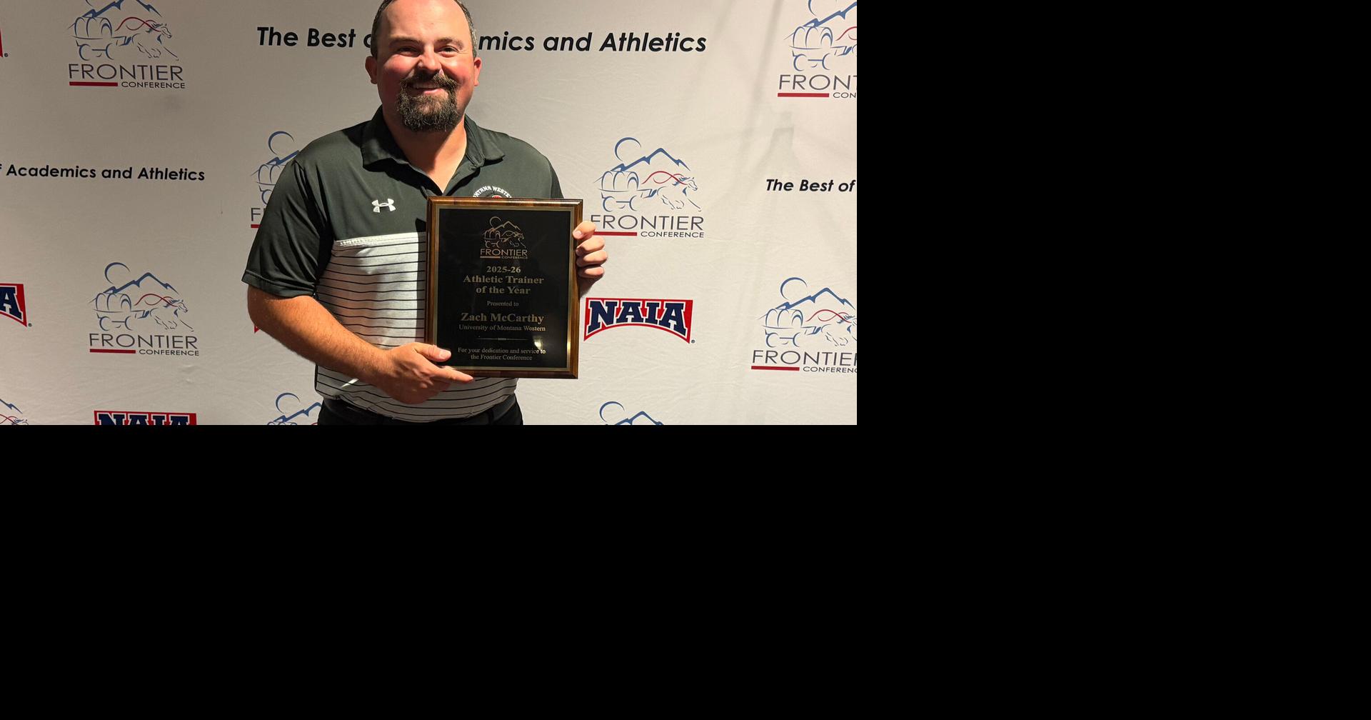 Montana Western athletic trainer Zach McCarthy receives annual Frontier Conference award