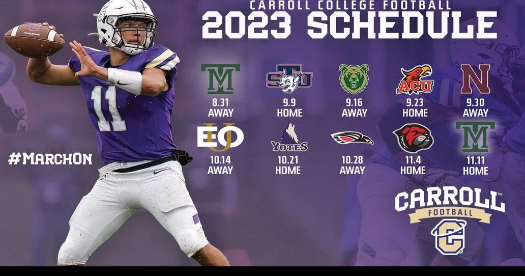 Carroll FB 2023 Schedule Graphic