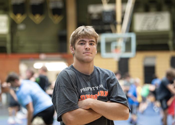 Iowa wrestler and West grad Drake Rhodes at Osos Camp