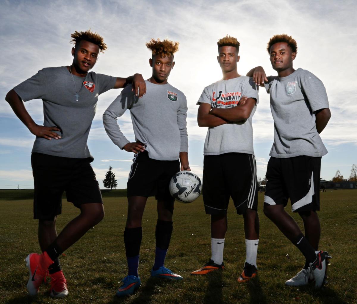 four billings senior soccer players from ethiopia endured hardships