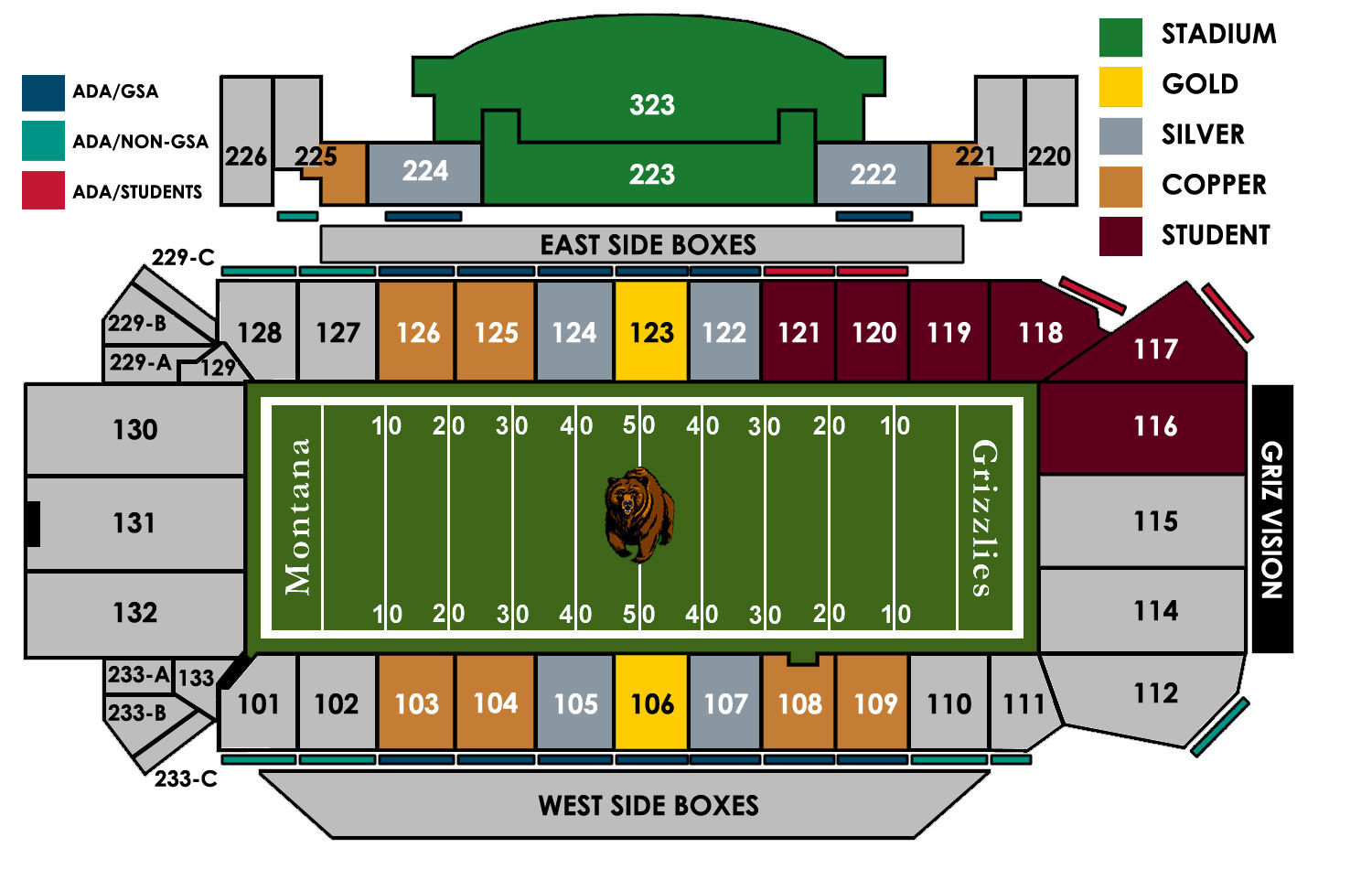 Student Section At Washington-Grizzly Stadium To Be Shifted South