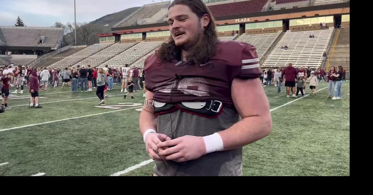 Montana Grizzlies offensive lineman Lucas Freitas on spring football game