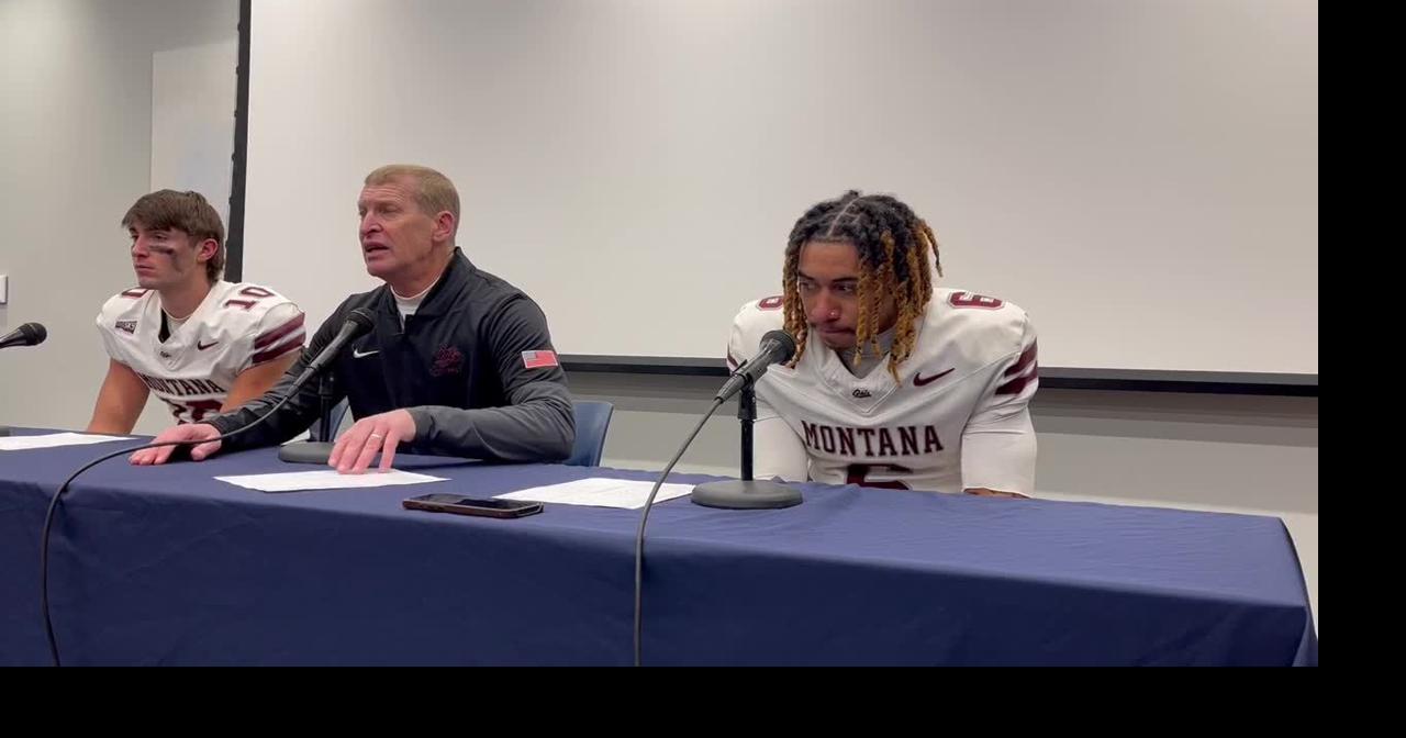 Montana's Bobby Hauck, TJ Rausch, Michael Wortham after semifinal Brawl loss at Montana State