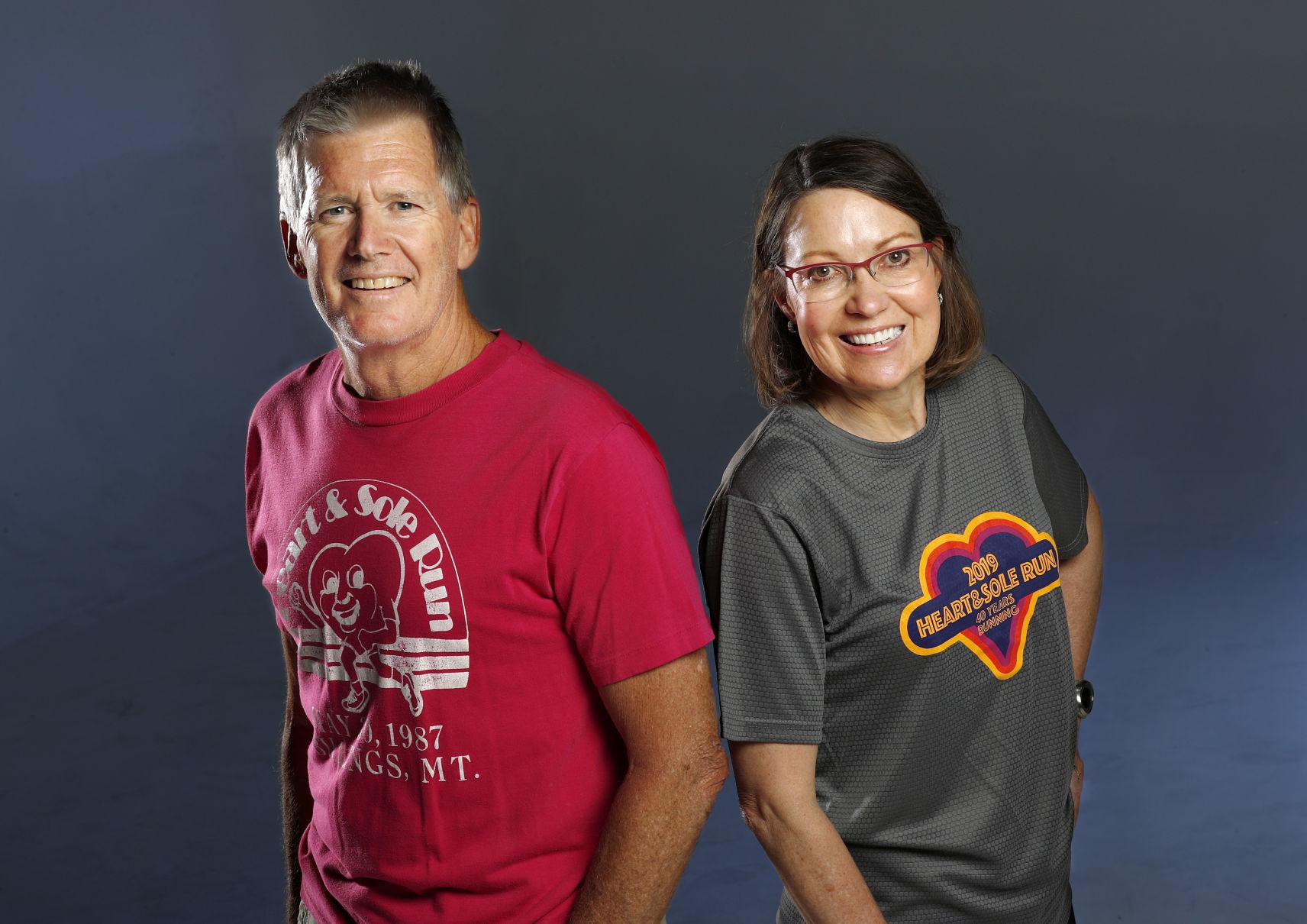 Heart & Sole Run's two winningest participants, Dave Coppock and Karen