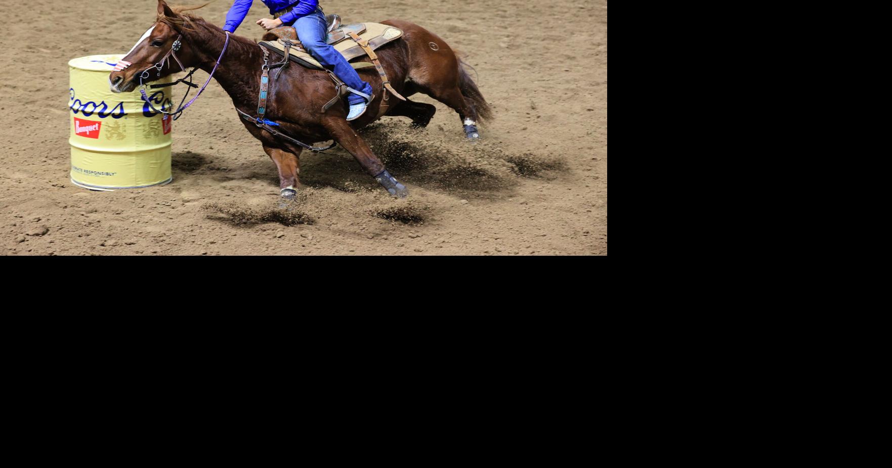 Barrel racer Tayla Moeykens competes in round 4 of the 2025 National ...