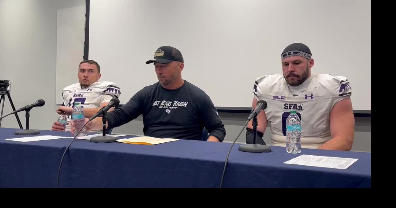 Stephen F. Austin's Sam Vidlak, Colby Carthel, Ky Thomas after quarterfinal loss at Montana State