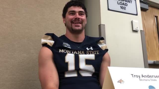 Andrew Callahan on X: Montana State LB Troy Andersen met informally with  the #Patriots. He checks a lot of boxes. ✓ Senior Bowl standout ✓  Versatility, including QB (!) snaps ✓ Size: