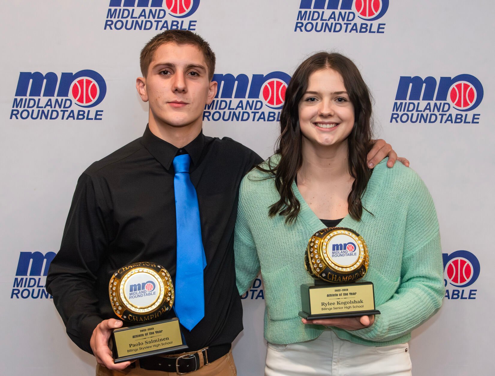 Paolo Salminen and Rylee Kogolshak win Midland Roundtable Athlete of the Year awards