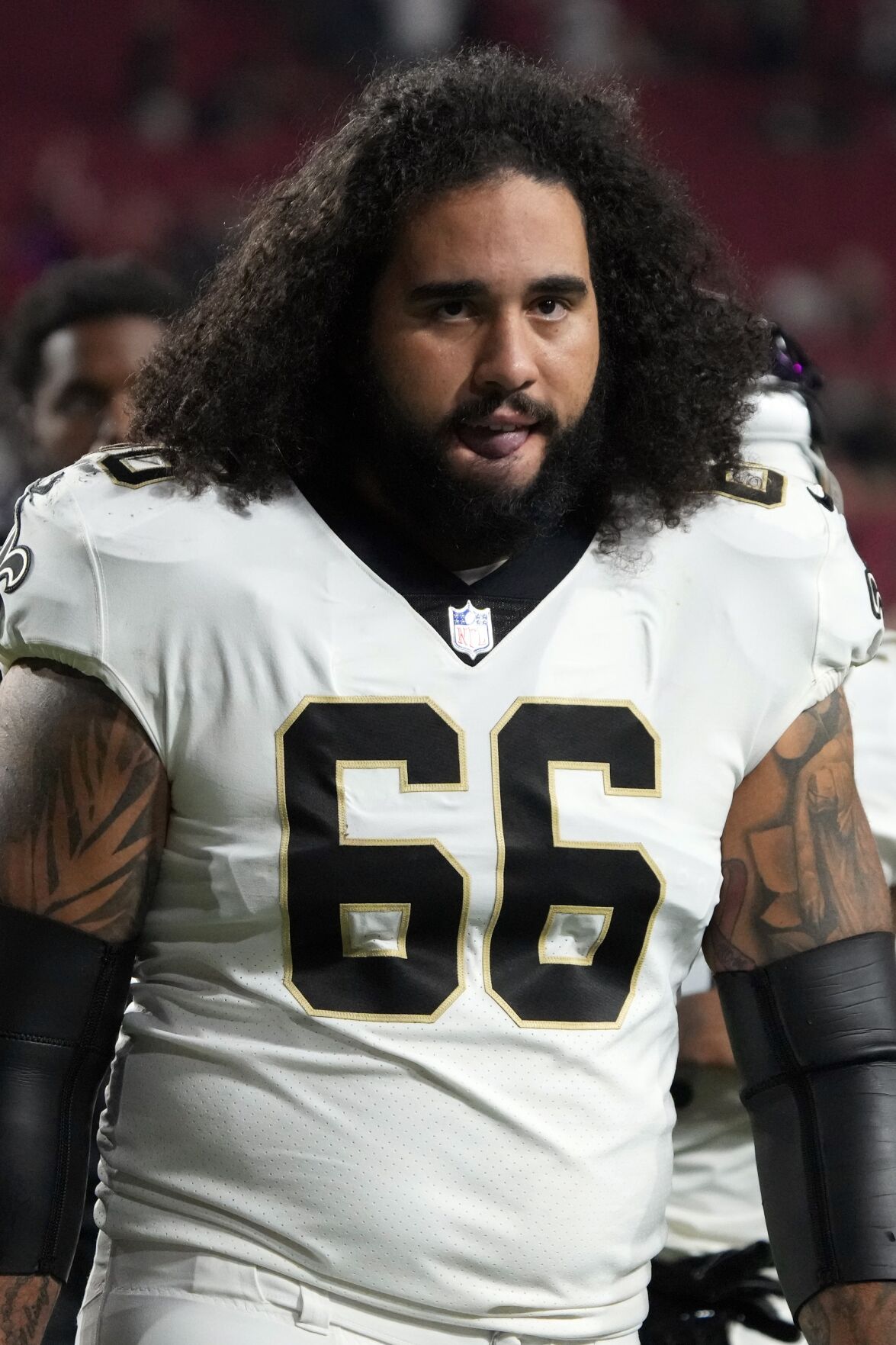 New Orleans Saints guard Lewis Kidd (66) during an NFL football