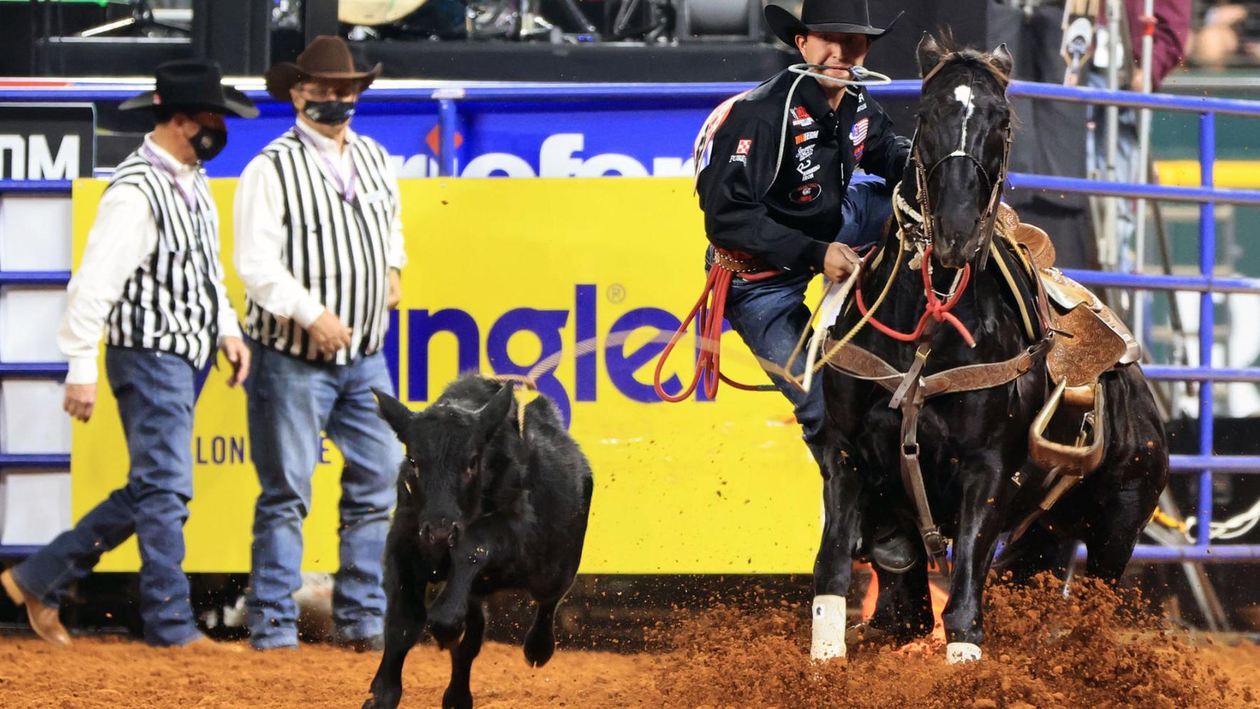 National Finals Rodeo Defending Champ Haven Meged Of Miles City Wins Final Go Round Of Tie Down Roping Rodeo 406mtsports Com National Finals Rodeo Defending Champ Haven Meged Of Miles City Wins Final Go Round Of Tie Down Roping Rodeo 406mtsports Com