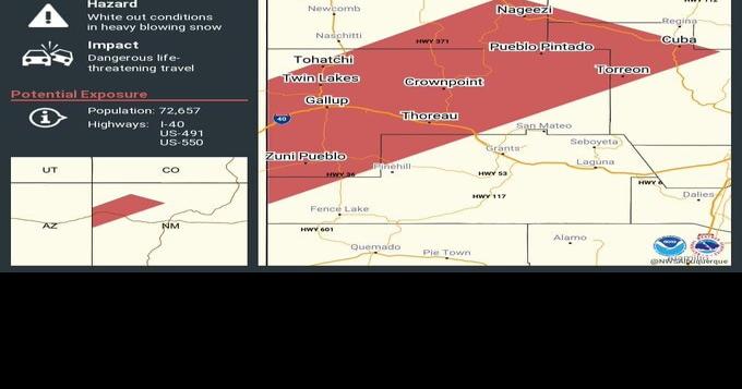 Storm system moving into New Mexico, dangerous 'snow squall' possible