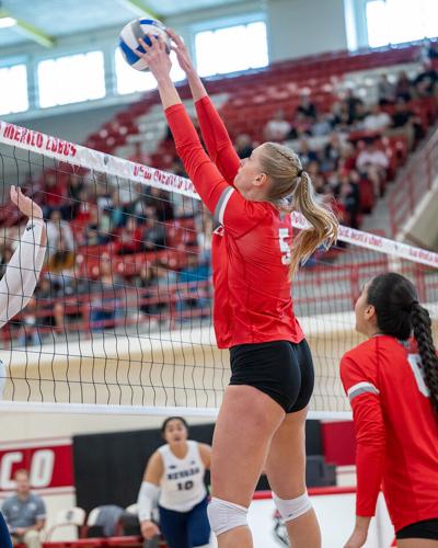 Biassou's record day helps UNM volleyball edge Nevada | Sports ...
