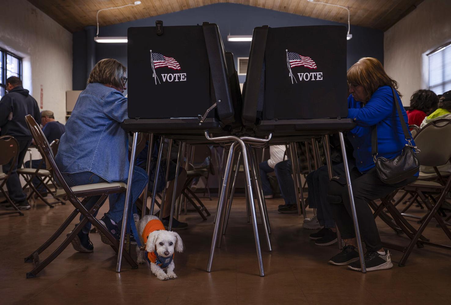 Voters turn out for during expanded early voting at the Bernalillo