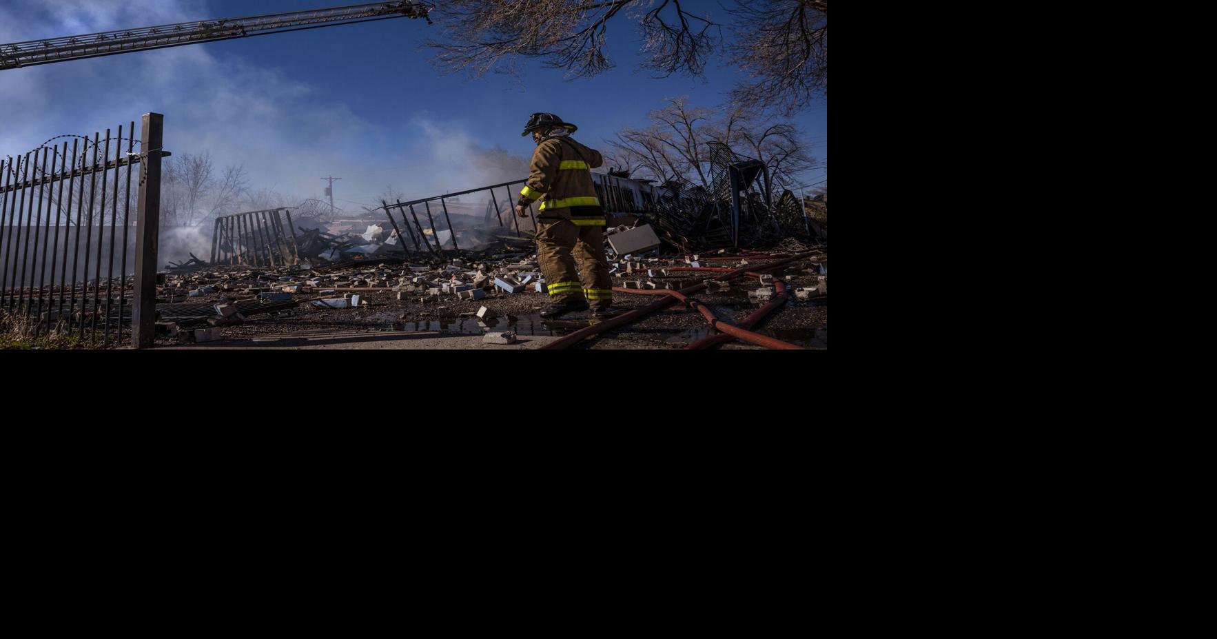 Abandoned twostory apartment building burns down off East Central