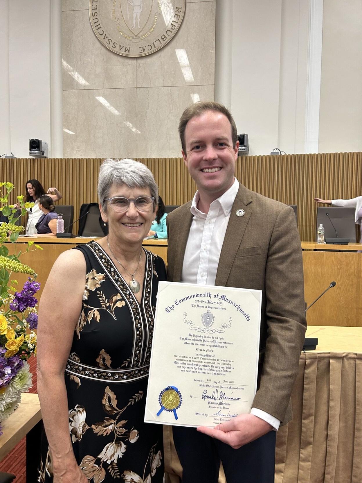 Brooke Mohr honored as Commonwealth Heroine at State House
