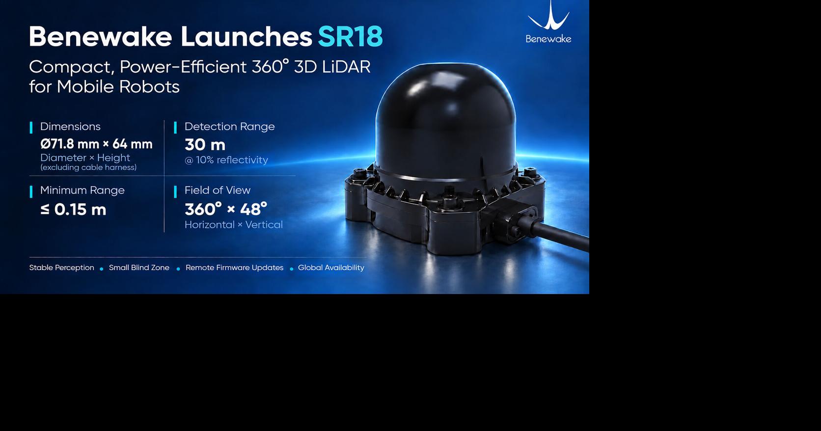Benewake Introduces Compact, Power-Efficient SR Series 360° 3D LiDARs ...