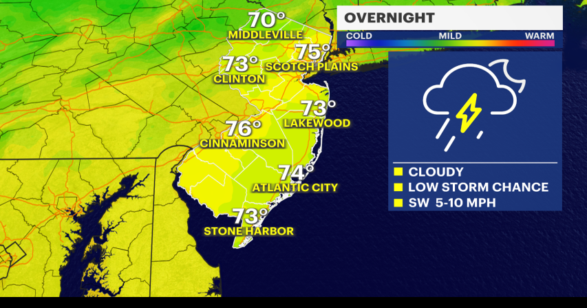 New Jersey has a chance of rain showers Friday night into Saturday | State/National News