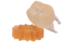 A 3D printed spur gear and a tooth using acrylated vegetable oil.