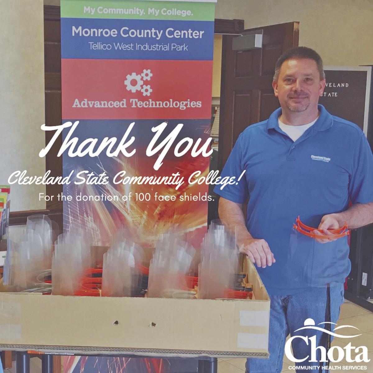 CSCC donates face shields to local health care facilities
