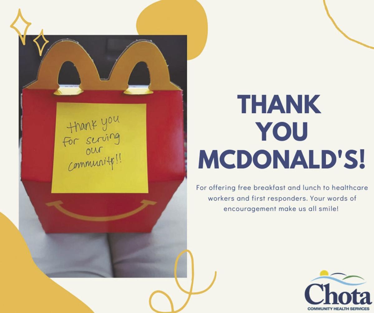 McDonald’s offers free meals to health care workers