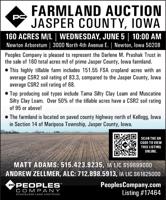 Farmland Auction • Jasper Co. IA