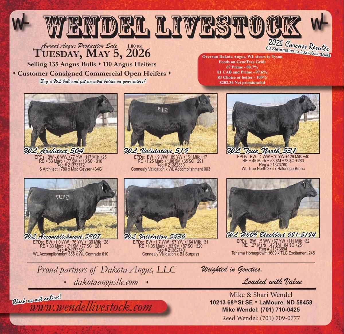 WENDEL LIVESTOCK - Ad from 2026-04-17