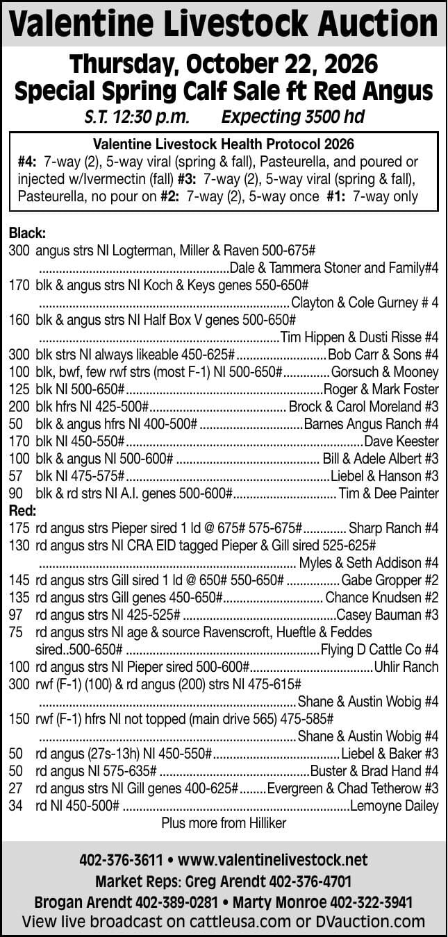 VALENTINE LIVESTOCK AUCTION