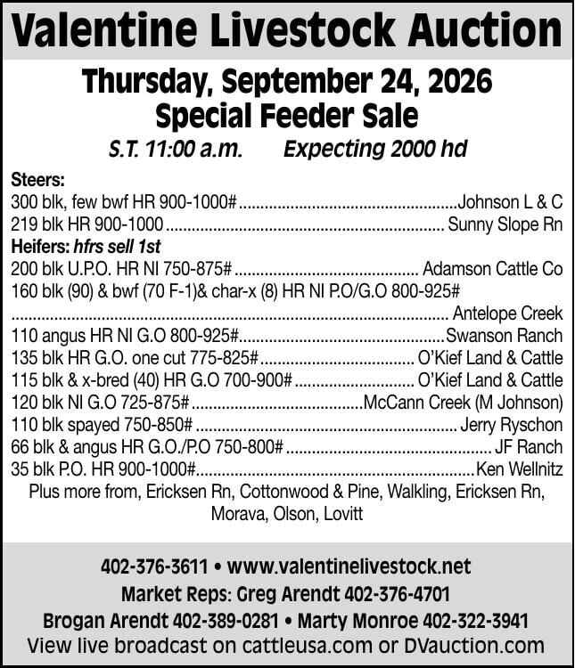 VALENTINE LIVESTOCK AUCTION