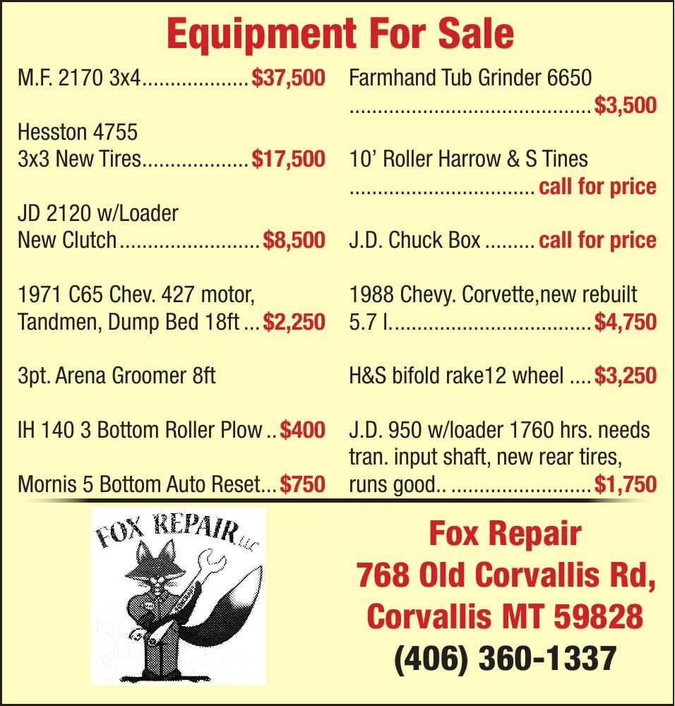 FOX REPAIR LLC - Ad from 2026-04-03