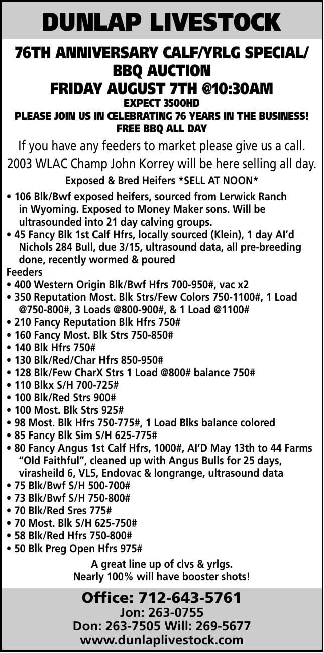 Dunlap Livestock Auction