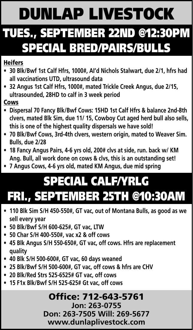 Dunlap Livestock Auction