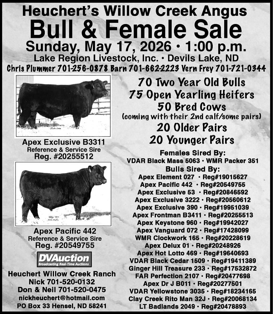 HEUCHERT WILLOW CRK RANCH - Ad from 2026-05-01