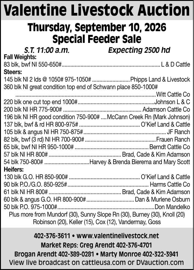 VALENTINE LIVESTOCK AUCTION