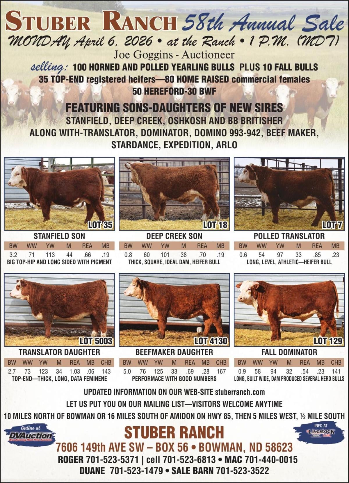 STUBER RANCH - Ad from 2026-03-20