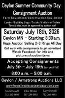 Ceylon Summer Community Day Consignment Auction