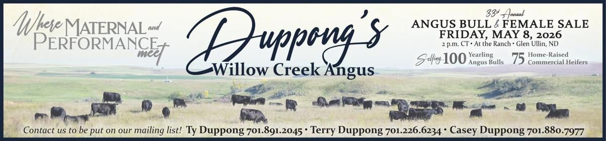 DUPPONG WILLOW CREEK ANGUS - Ad from 2026-03-20