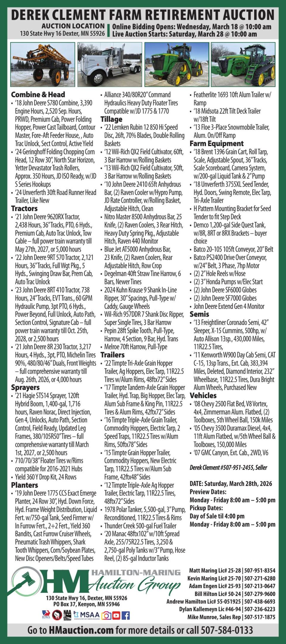 Hamilton Maring Auction - Ad from 2026-03-05