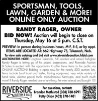Riverside Auction & Sales, LLC - Ad from 2024-05-14
