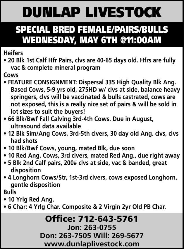 Dunlap Livestock Auction