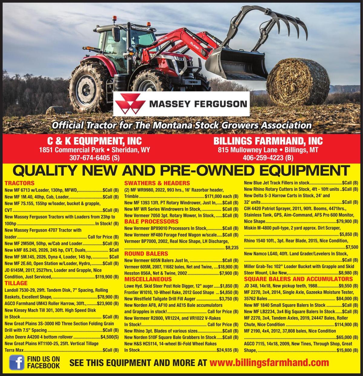 BILLINGS FARMHAND/C&K EQP - Ad from 2026-03-20
