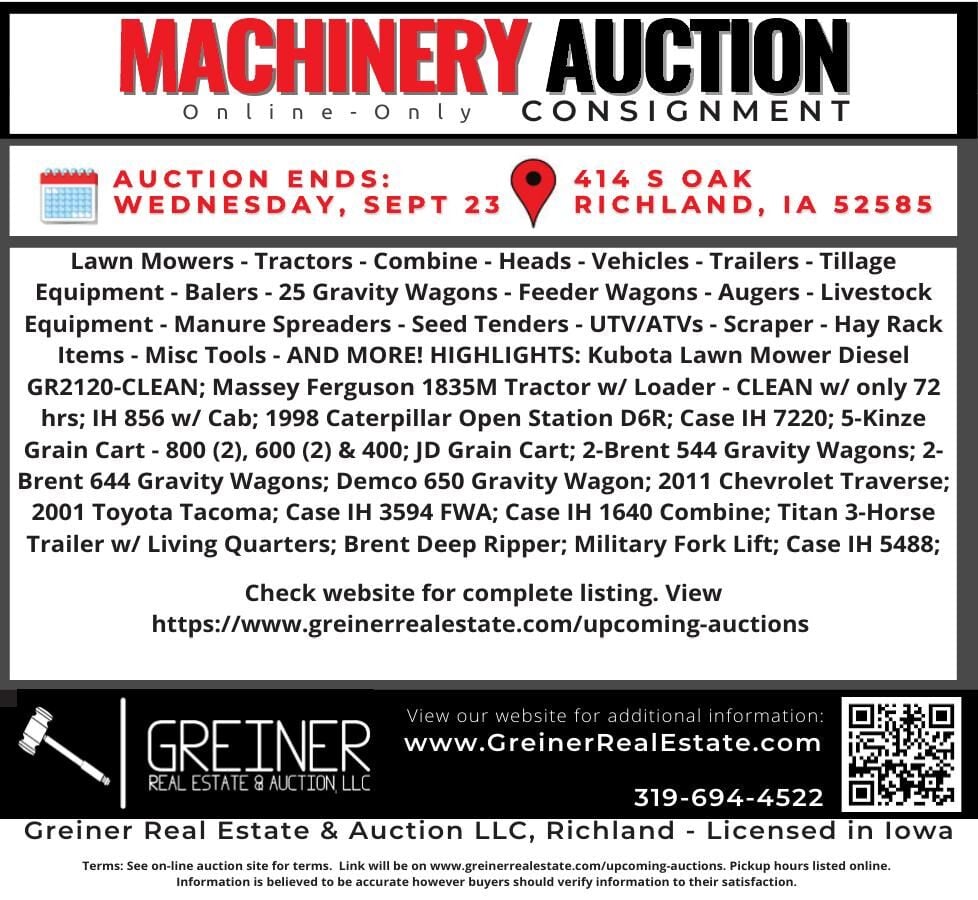 MACHINERY AUCTION • Online Only