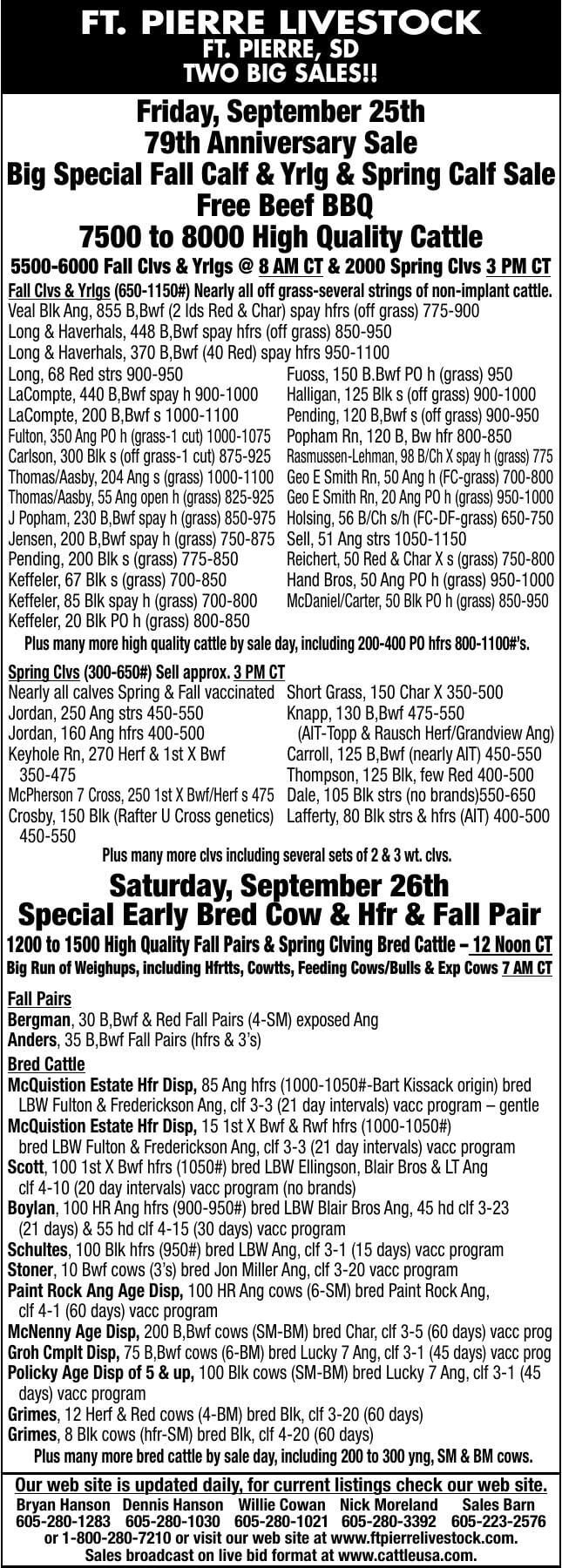 FORT PIERRE LIVESTOCK
