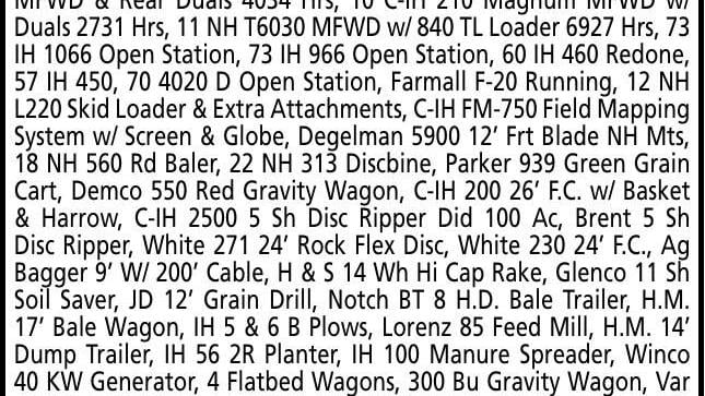 FARM RETIREMENT AUCTION