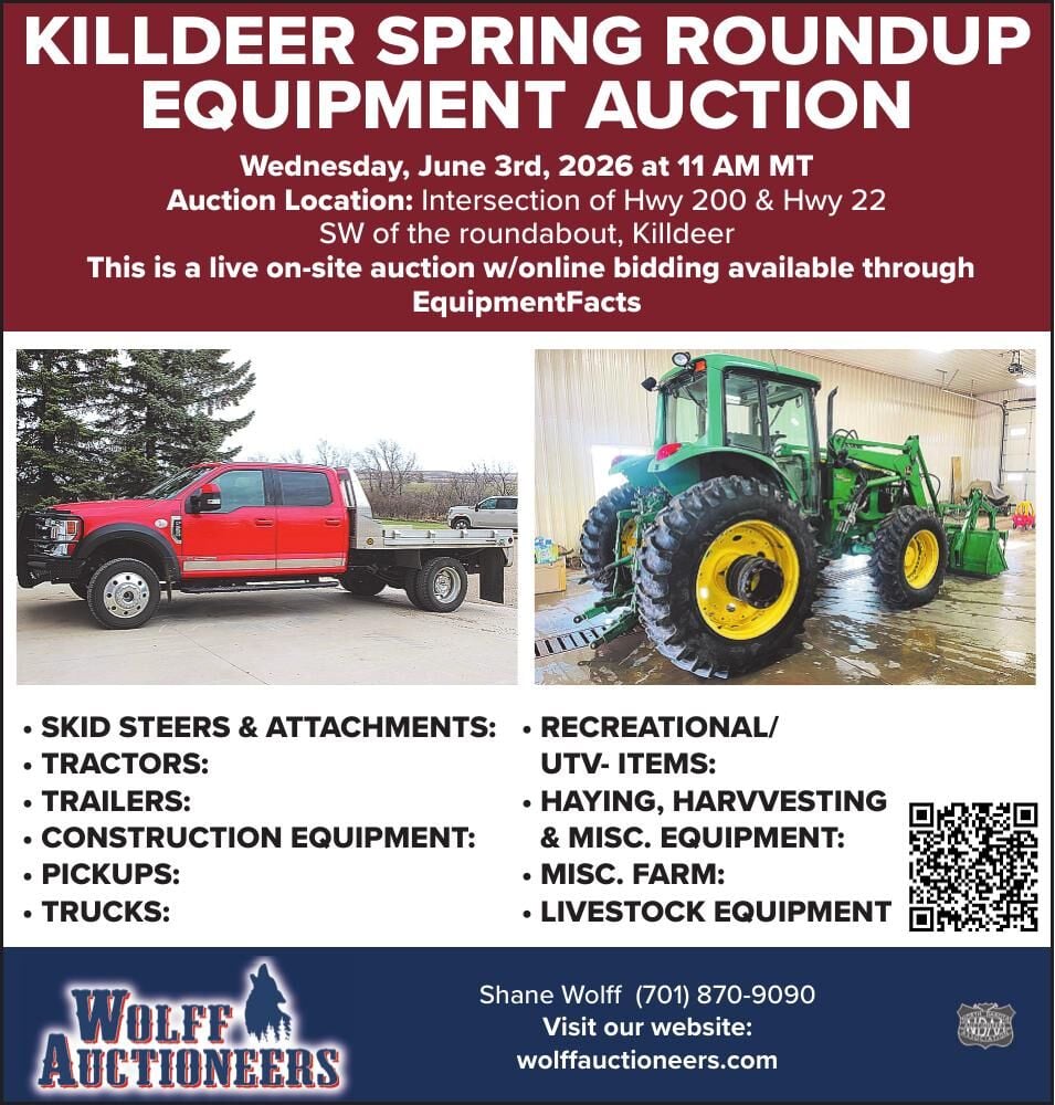 KILLDEER SPRING ROUNDUP EQUIPMENT AUCTION