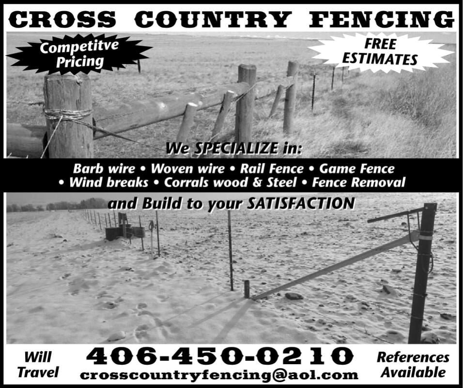 CROSS COUNTRY FENCING - Ad from 2026-04-03